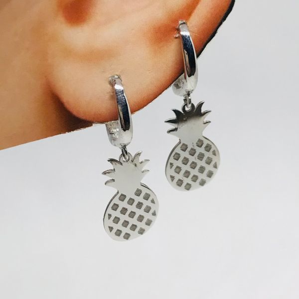 925 Ayar Gümüş Ananas Küpe