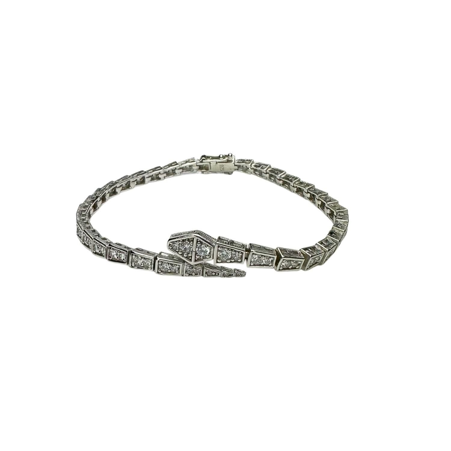 925 Ayar Gümüş Bvlgari Modeli Yılan Bileklik
