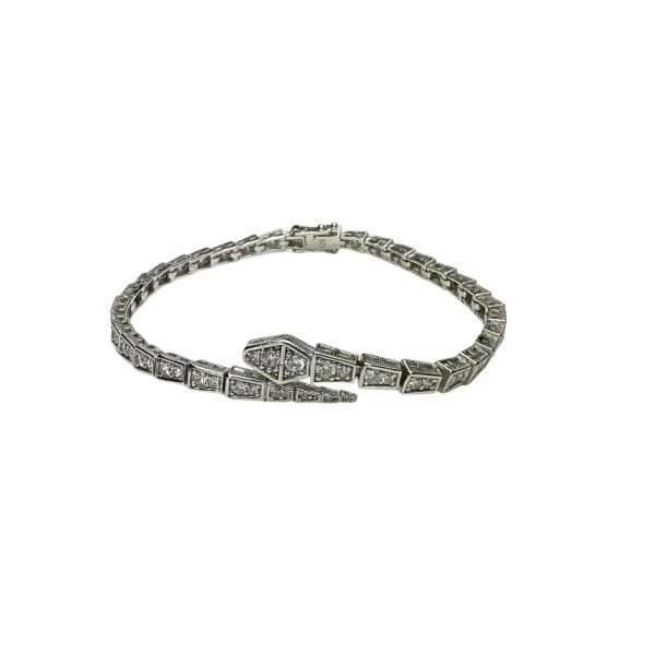 925 Ayar Gümüş Bvlgari Modeli Yılan Bileklik