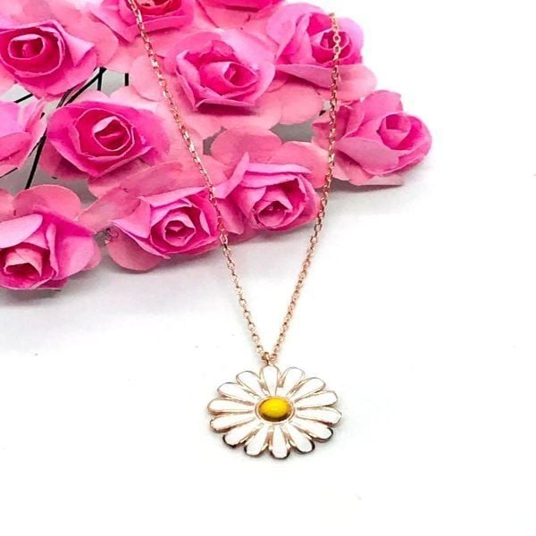 925 Ayar Gümüş Papatya Kolye