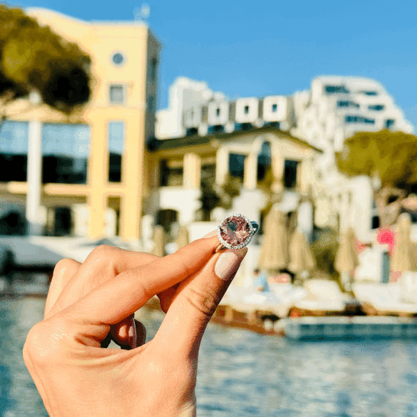 925 Silver Sultanite Color Change Diaspor Shuttle Ring•Natural Turkish Stone•Handmade Summer Jewelry Gift for Her Mom Grandma