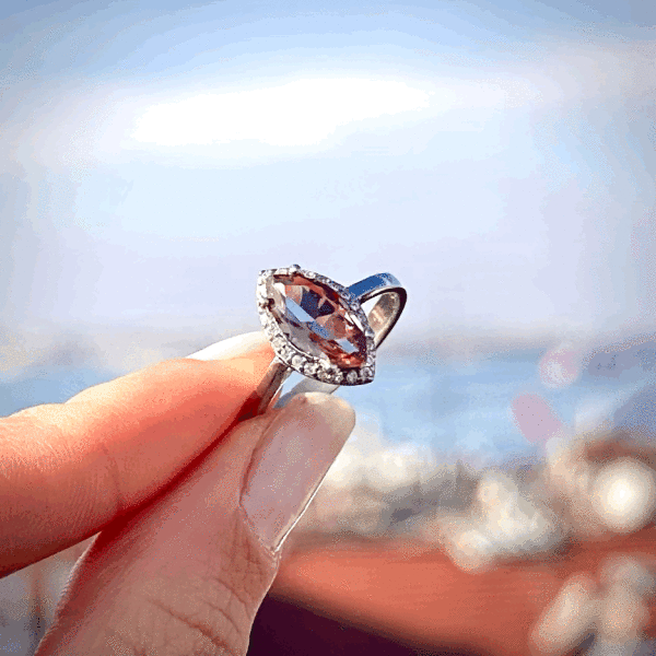 925 Silver Sultanite Color Change Diaspor Shuttle Ring•Natural Turkish Stone•Handmade Summer Jewelry Gift for Her Mom Grandma