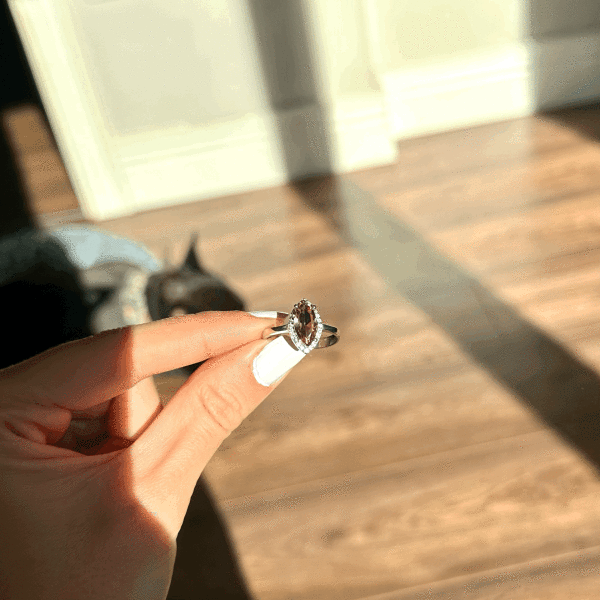 925 Silver Sultanite Color Change Diaspor Shuttle Ring•Natural Turkish Stone•Handmade Summer Jewelry Gift for Her Mom Grandma