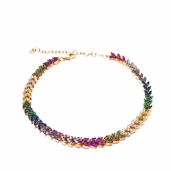 925 Ayar Gümüş Renkli Zirkon Taşlı Bileklik