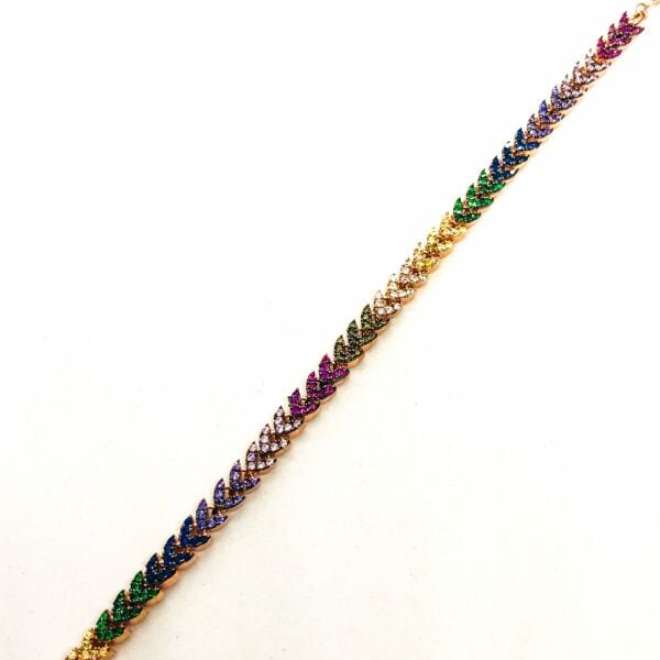 925 Ayar Gümüş Renkli Zirkon Taşlı Bileklik