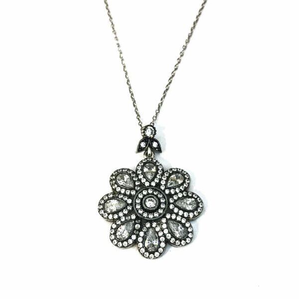 925 Ayar Gümüş Zirkon Taşlı Elmas Montür Çiçek Set