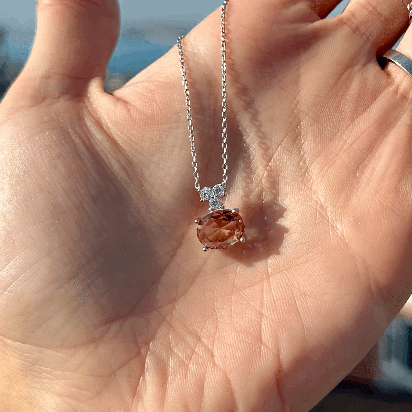 925Silver Sultanite ColorChange Necklace•Natural Diaspore Turkish Gemstone•Handmade Minimalist Summer Fine Jewelry Gift for Her