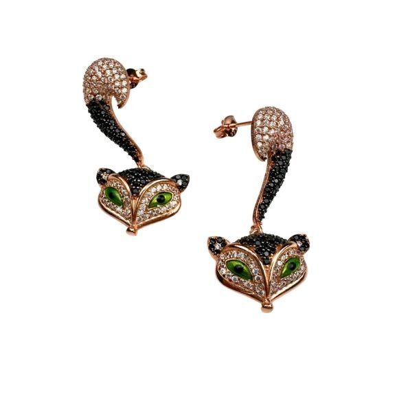 925 Ayar Gümüş Zirkon Taşlı Mineli Kedi Set