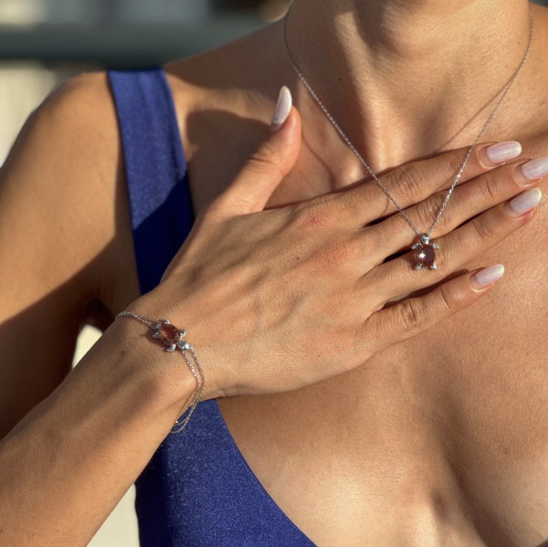 925Silver Sultanite Color Change Turtle Diaspor Bracelet•Natural Turkish Gemstone•Handmade Sultanite Jewelry Gift for Her Mom Grandma