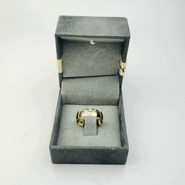 14k Solid Gold Custom Engraved Elvish Ring