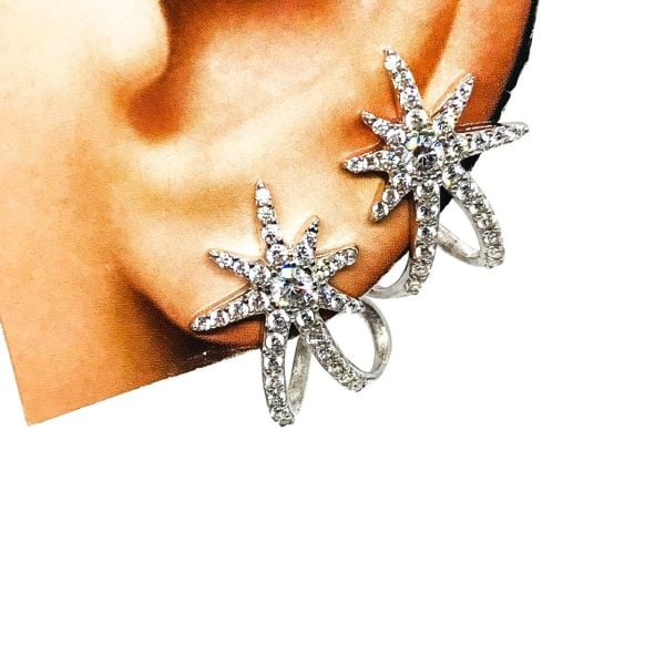 925 Ayar Gümüş Zirkon Taşlı Yıldız Küpe