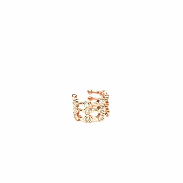 925 Ayar Gümüş Earcuff (Kıkırdak Küpesi) Kaburga Montür Rose Küpe