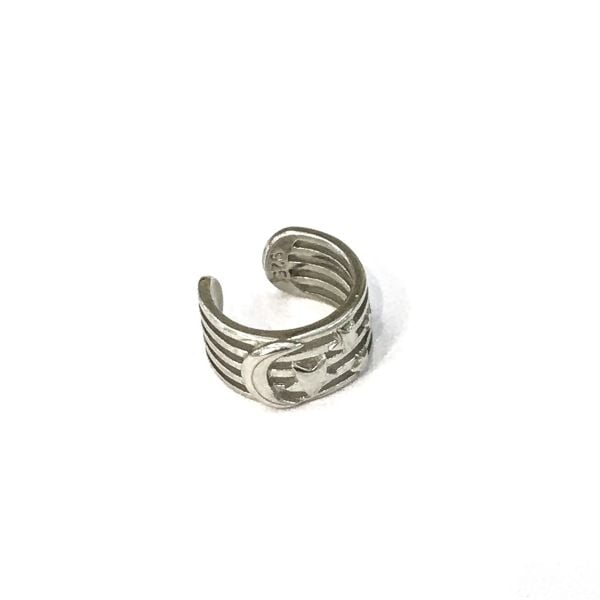 925 Ayar Gümüş Ay ve Yıldızlar Earcuff Küpe