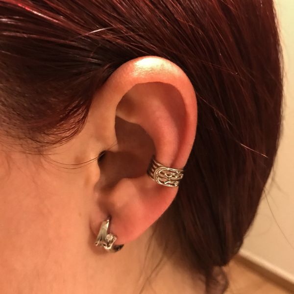 925 Ayar Gümüş Ay ve Yıldızlar Earcuff Küpe