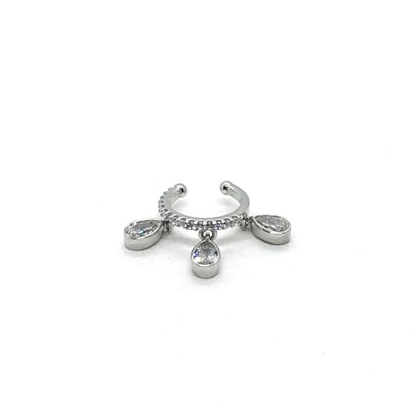 925 Ayar Gümüş Zirkon Taşlı Sallantılı Earcuff Küpe