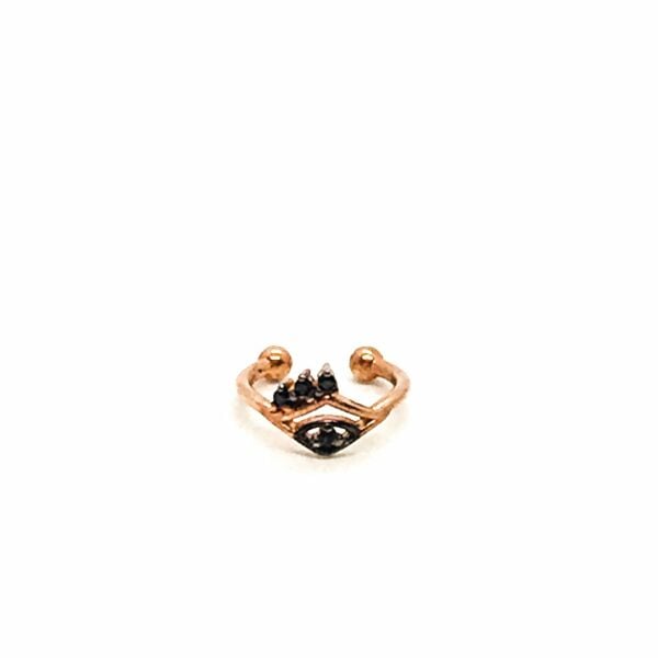 925 Ayar Gümüş Zirkon Taşlı Kirpikli Göz Earcuff Küpe