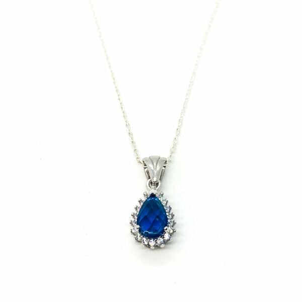 925 Ayar Gümüş Lacivert Zirkon Taşlı Anturaj Set
