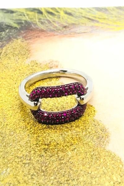 925 Ayar Gümüş  İthal Oval Taşlı  Yüzük Gümüş - 13