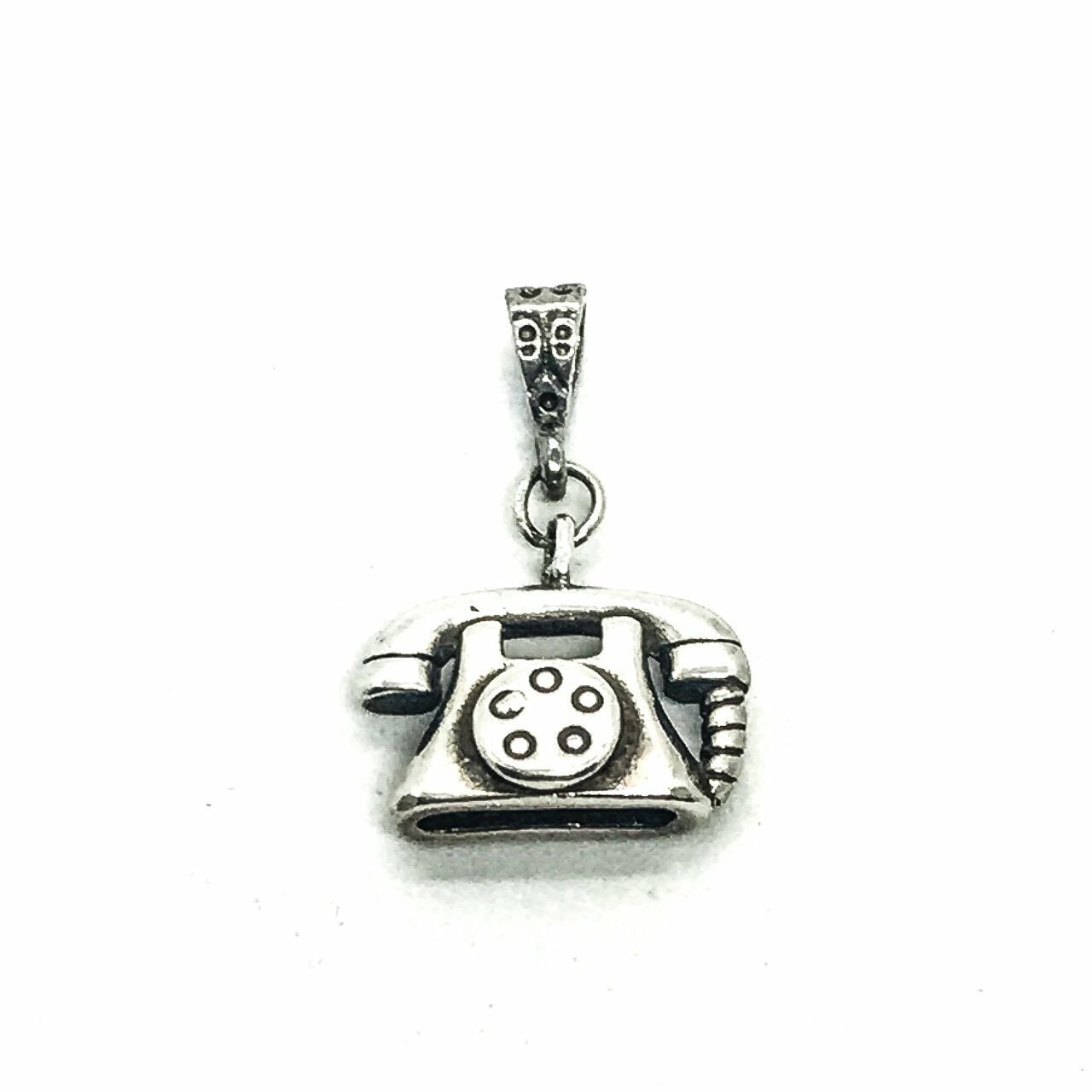 925 Ayar Gümüş Telefon Kolye Ucu