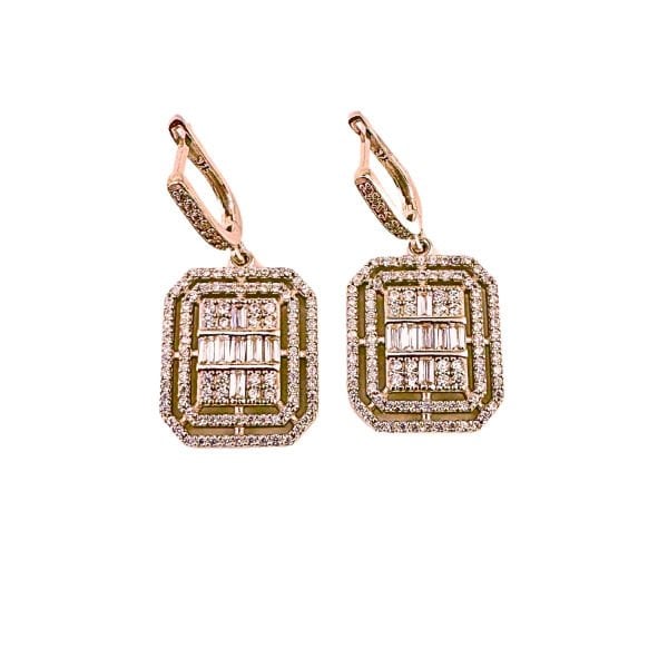 925 Ayar Gümüş Baget Kesim Zirkon Taşlı Pırlanta Modeli Dilan Küpe