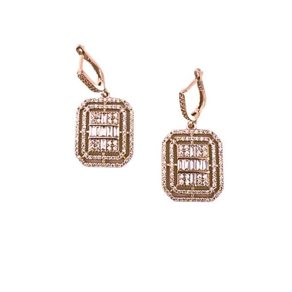 925 Ayar Gümüş Baget Kesim Zirkon Taşlı Pırlanta Modeli Dilan Küpe