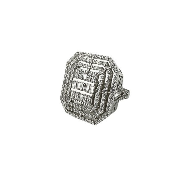 925 Ayar Gümüş Baget Kesim Zirkon Taşlı Pırlanta Modeli Dilan Kolye