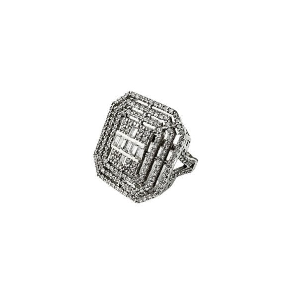 925 Ayar Gümüş Baget Kesim Zirkon Taşlı Pırlanta Modeli Dilan Kolye