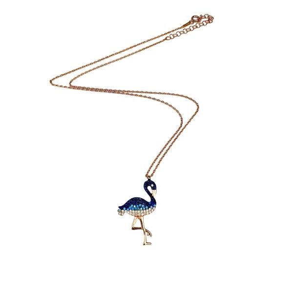 925 Ayar Gümüş Zirkon Taşlı Flamingo Kolye