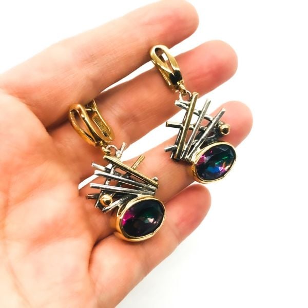 925 Ayar Gümüş Mistik Topaz Taşlı Otantik Set