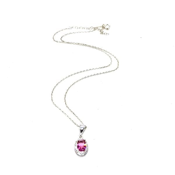 925 Ayar Gümüş Pembe Zirkon Taşlı Anturaj Set