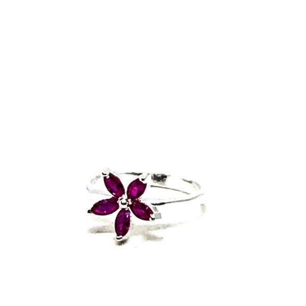 925 Ayar Gümüş Pembe Zirkon Taşlı Lotus Yüzük
