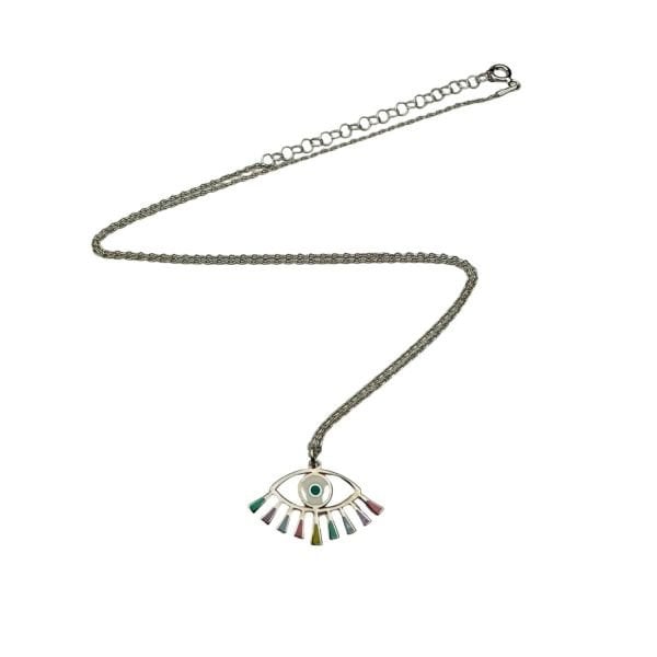 925 Ayar Gümüş Mineli Göz Kirpik Kolye